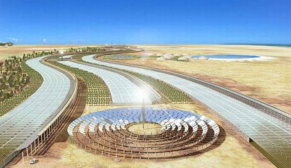 Vize koncentrační solární elektrárny na Sahaře