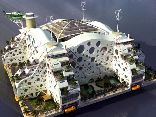 Jeden z řady návrhů residenčních umělých ostrovů. Zdroj: Ihnabitat.com