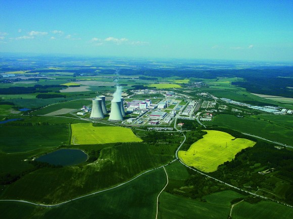 Jaderná elektrárna Temelín, letecký pohled. foto: ČEZ