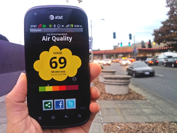 Mobilní aplikace CitySense vám prozradí aktuální stav kvality ovzduší ve městě. foto: UCSD