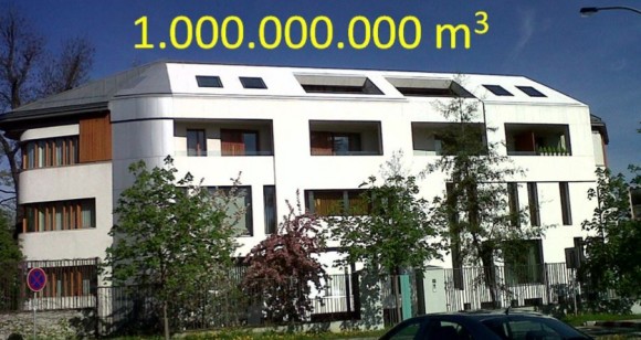 Tato budova v Praze za rok vyčití 1 mld. metrů krychlových vzduchu od všemožných znečištění, foto: AMJTJ