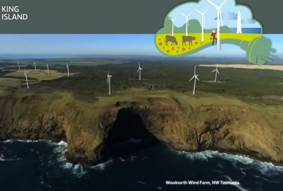 King Island se v budoucnu možná promění na největší "plovoucí" větrnou elektrárnu jižní polokoule. Zdroj: TasWind