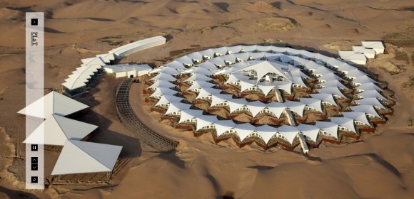 Lotos Hotel v poušti Gobi, foto: PLaT Architects