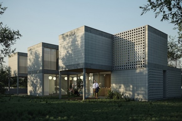Modulární rodinný dům od Tatiany Bilbao, jehož plány budou na webu k dispozici zdarma ke stažení. foto: Paperhouses