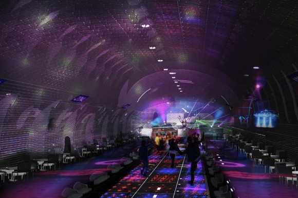 I takhle by podle představ architektů mohla v budoucnosti vypadat dnes opuštěná podzemní stanice metra Arsenal v Paříži. foto: OXO ARCHITECTES + LAISNÉ ARCHITECTE