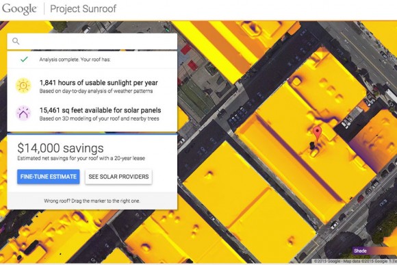 Project Sunroof společnosti Google je prozatím dostupný pouze úzkému okruhu regionálně vybraných uživatelů. foto: Google