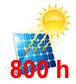 slunce v našich podmínkách bude na panel svítit 800 hodin