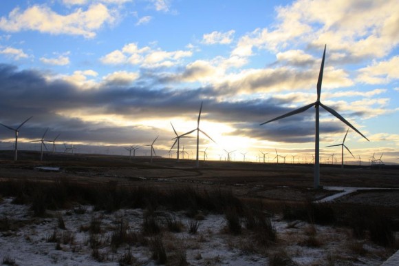 Větrná farma Whitelee s výkonem 539 MW ve Skotsku, foto: Whitelee Wind Farm/SPR