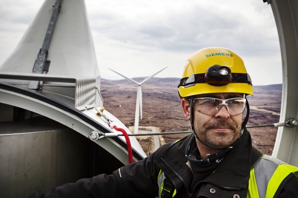 Pozemní větrná elektrárna Siemens na větrné farmě Farr ve Skotsku, foto: Siemens