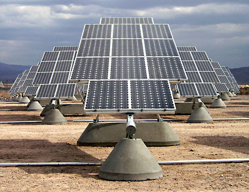 Solární panel u základny Nellis