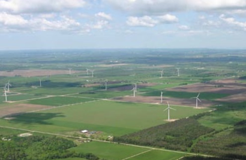 Větrná energie - Kanada - Ontario - větrné farmy