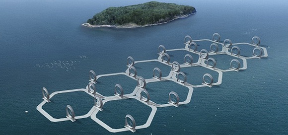 větrná energie - větrná farma, větrné turbíny Japonsko