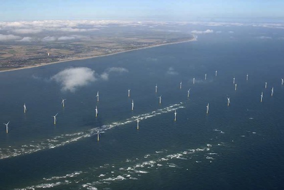 větrné farmy - pobřežní větrné elektrárny