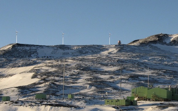 větrné turbíny - Meridian Energy - Antarktida