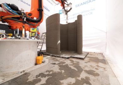 3D tištění technické místnosti z betonu. foto: Skanska