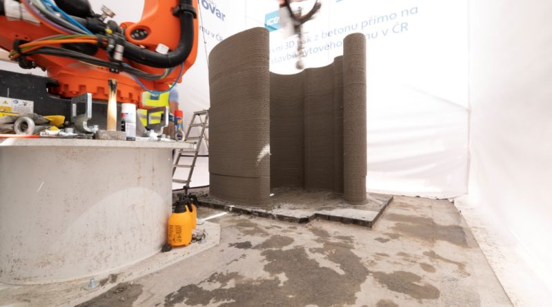3D tištění technické místnosti z betonu. foto: Skanska