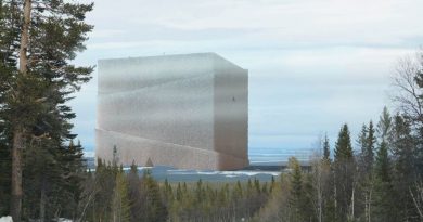 Gigantická hypotetická dřevobanka Bank of Norrland má tvar krychle o hraně délky 1 km. foto: Anders Berensson Architects