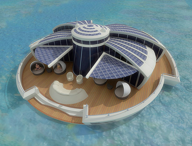 Solární ostrov designérky Michele Puzzolante pokrytý solárními panely